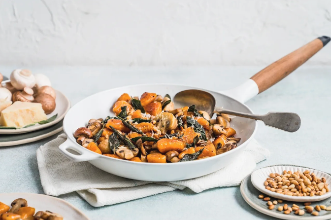 MUSHROOM SWEET POTATO GNOCCHI WITH BURNT BUTTER SAUCE