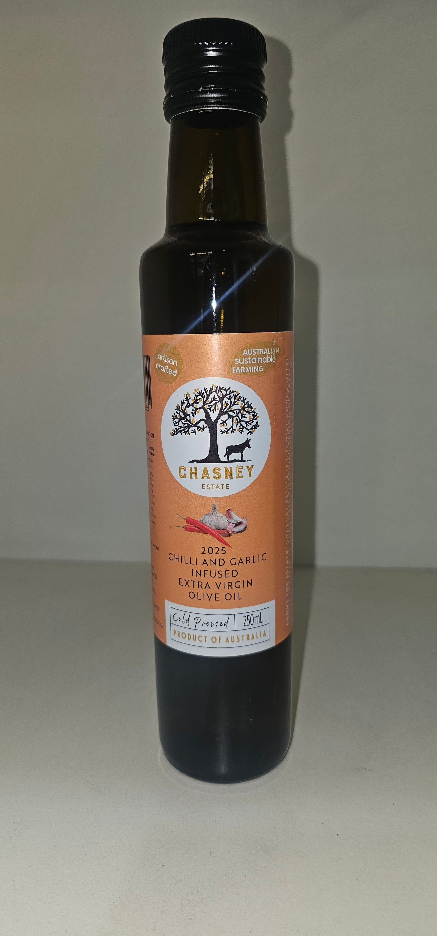 2025 Harvest Infused Extra Virgin Olive Oil 250ml - Chilli & Garlic